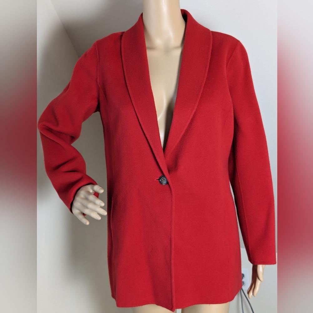 Wool Soft Red Jacket Talbots Medium - image 2